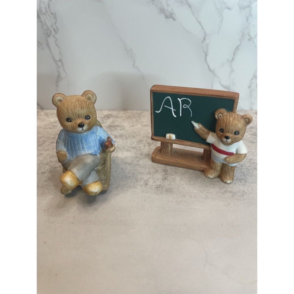 Vtg Homco Bear Figurines Lot Of Two